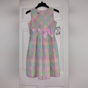 Iris & Ivy Pastel Plaid Sleeveless Kids Dress